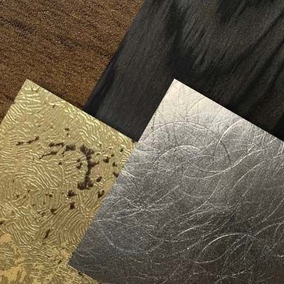 Embossed metallic textured film samples